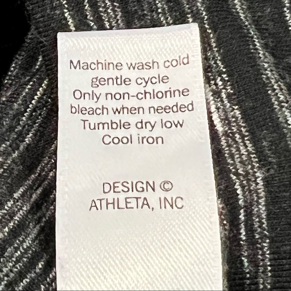 ATHLETA Dress Topanga Stretch Ruched Sides Long Sleeves Black Heather Gr… - Picture 13 of 13